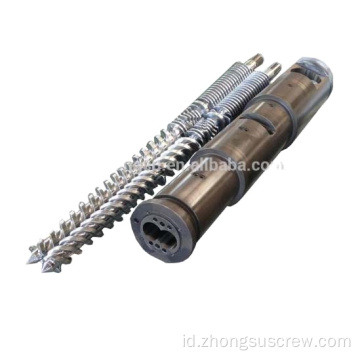 Bimetal Conical Twin Screw Barrel Untuk Mesin Extruder